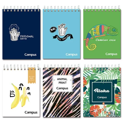 Libreta Espiral 105 x 141 mm 80g 48 Hojas Apaisada Rayado Horizontal – Campus
