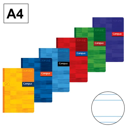Cuaderno A4 Grapado 48 Hojas 90GR Líneas 3,5mm – Campus