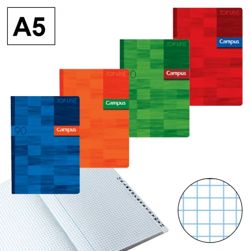 Cuaderno A5 Índice 96 Hjs 90GR Cuadrícula CN4mm - Campus