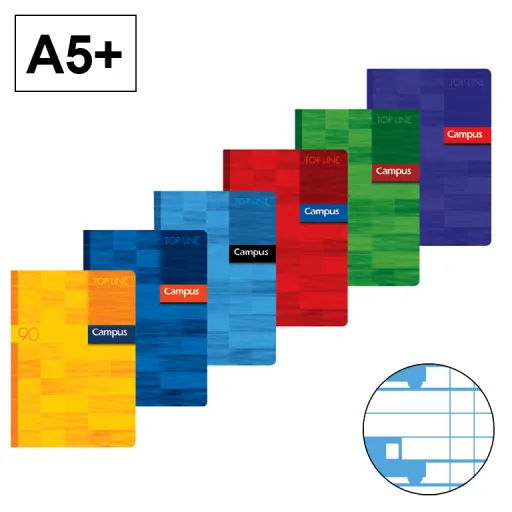 Cuaderno A5+ Grapado 48 Hojas 90GR Cuadrícula 4mm – Campus
