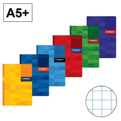 Cuaderno A5+ Grapado 48 Hjs 90GR Cuadrícula CN6mm - Campus