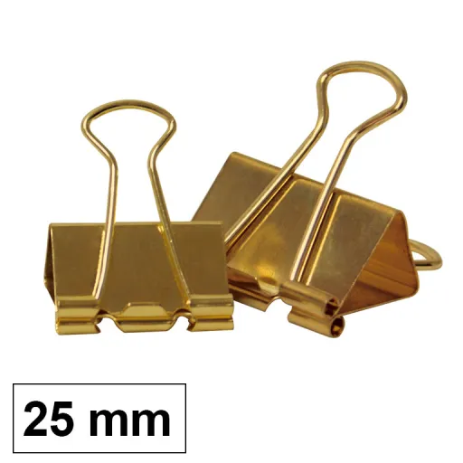 Pinzas Para Papeles Doradas MK 25 mm – 12 Unidades – Plus