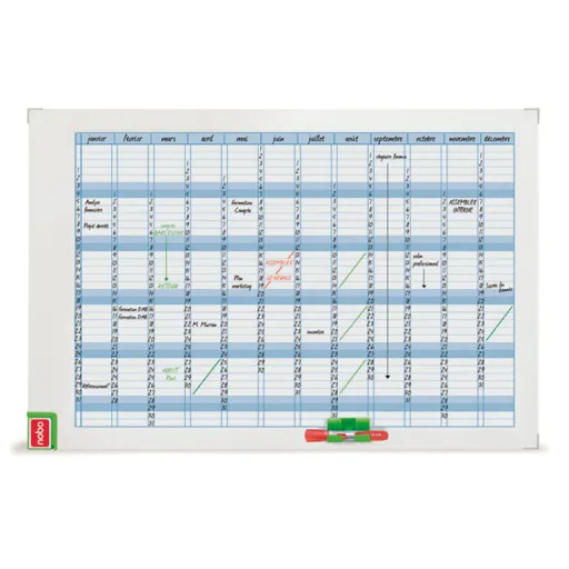 Pizarra Blanca Planning Nobo 60x90 cm Anual