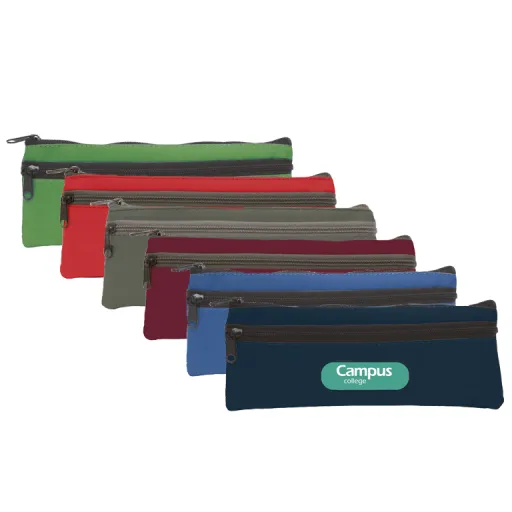 Estuche Campus Classic Plano Con 2 Cremalleras – Campus