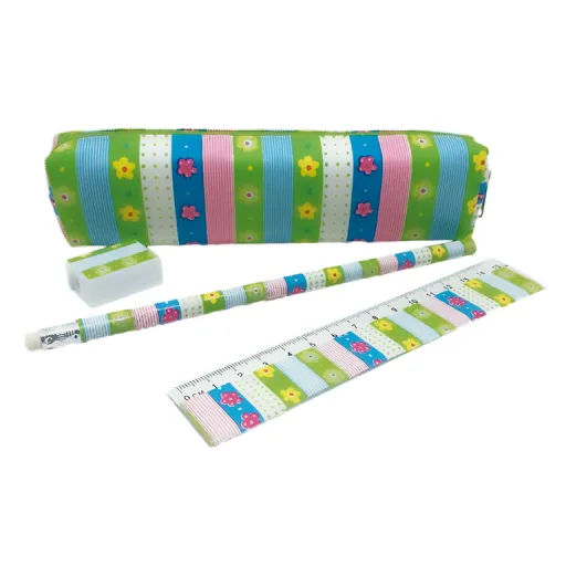 Estuche Nylon Cuadrado Con 3 Accesorios – Campus