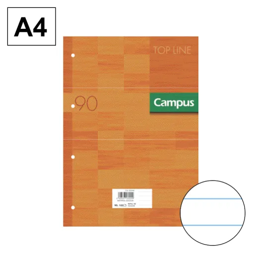 Recambio de Hojas A4 100 Hojas 90G Rayado - Campus
