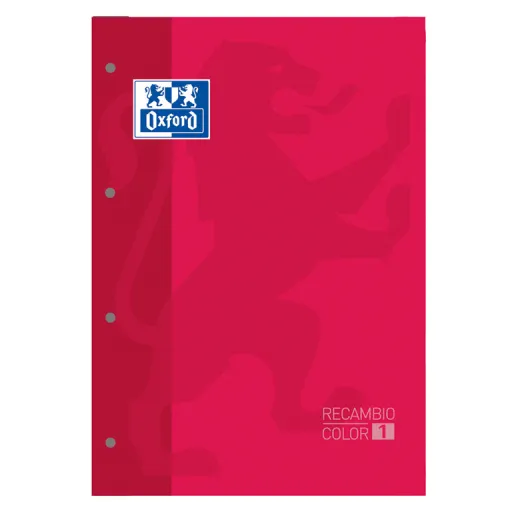 Recambio de Hojas Oxford A4 80 Hojas Cuadrícula 5 mm Rojo – Oxford