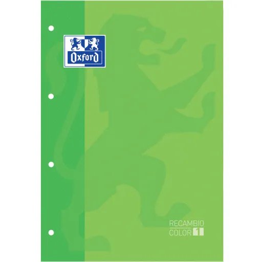 Recambio de Hojas Oxford A4 80 Hojas Cuadrícula 5 mm Verde – Oxford