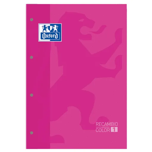 Recambio de Hojas Oxford A4+ 80 Hojas Cuadrícula 5 mm Fucsia – Oxford