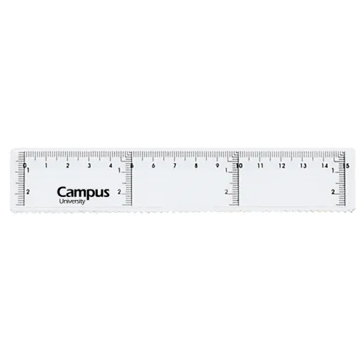 Regla Plástica 15 cm Transparente – Campus