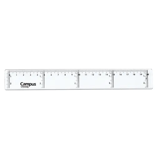 Regla Plástica 20 cm Transparente – Campus