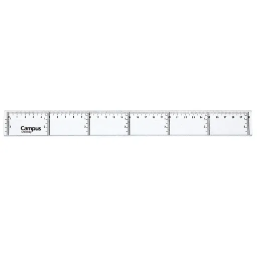 Regla Plástica 30 cm Transparente – Campus