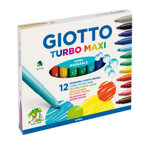 Rotuladores Borronas Giotto Turbo Maxi 12 Colores - Fila