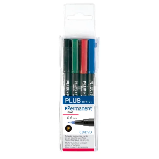 Rotulador Permanente Plus "F" 4 Colores – Plus