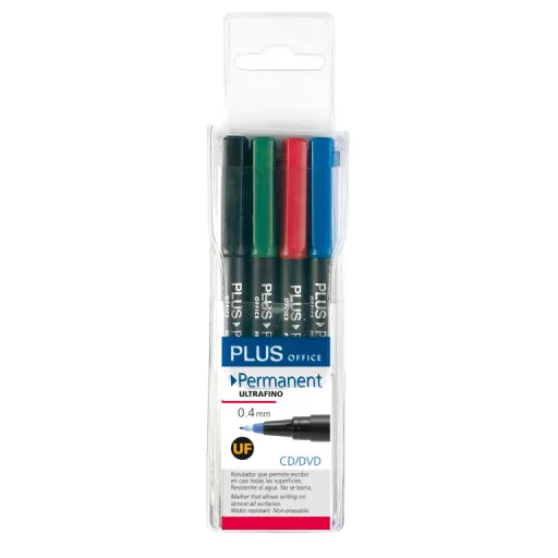 Rotulador Permanente Plus "UF" 4 Colores – Plus