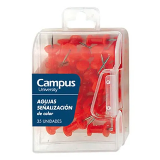 Chinchetas de Señalización Rojo 35 Unidades - Campus 