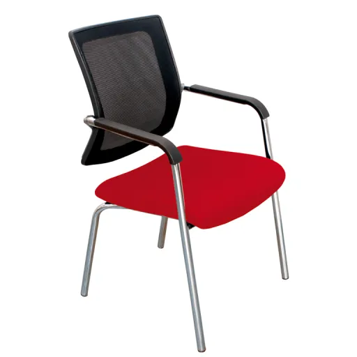 Silla Visitante Makro Mesh Color Rojo/Negro