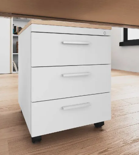 Cajonera Con Ruedas de 3 Cajones Con Tapa y Frentes en Melamina - Ofi