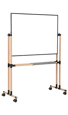 Bi-Office - Pizarra Negra Magnética Doble Cara 90x120 cm Ruedas Giro Archyi
