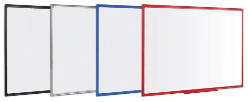 Bi Office - Pizarra Blanca 45x60 cm Cerámica Marco Plástico Gris