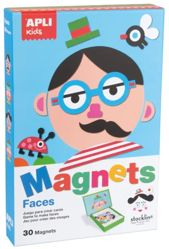 Juego Magnético de Caras – 30 Tarjetas + Base – Apli