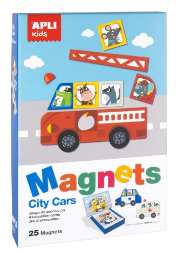 Juego Magnético Coches – 25 Tarjetas + Base – Apli