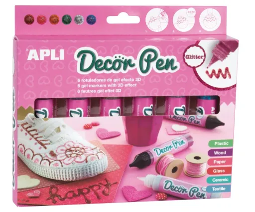 Set de Rotuladores de Gel Con Purpurina (Pack 6 Ud.) – APLI