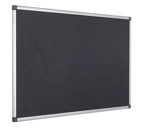 Bi Office - Panel Expositor de Fieltro 150x100 cm Negro Con Marco de Aluminio Maya