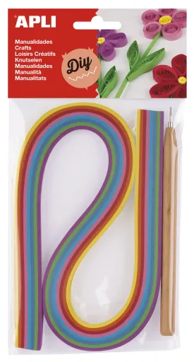 Kit Manualidades – Tiras de Papel de Colores y Herramienta 5x540mm – 120 Un. – Apli