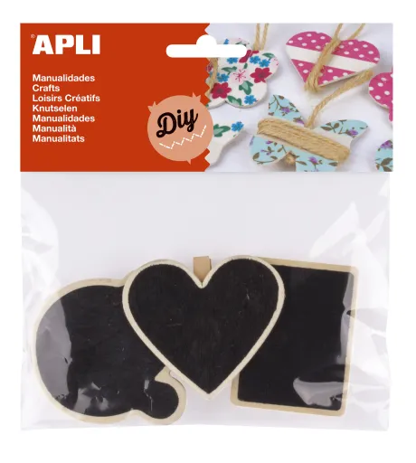 Kit Manualidades – Pinzas de Madera Con Pizarra – 3 Un. – Apli