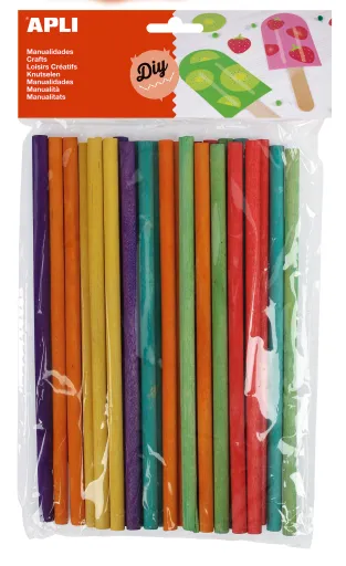 Kit Manualidades – Palitos de Madera de Colores – 25 Un. – Apli
