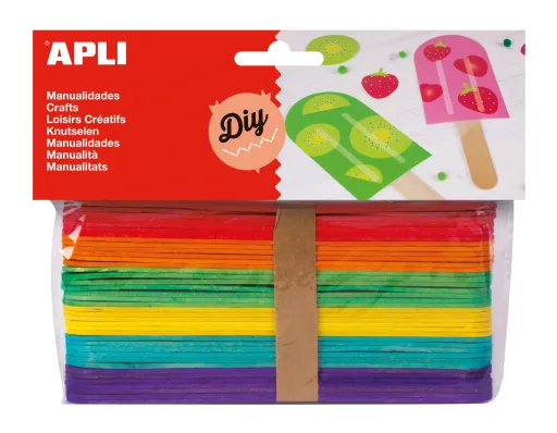 Kit Manualidades Palitos Jumbo Colores 150x18mm 40ud. – Apli