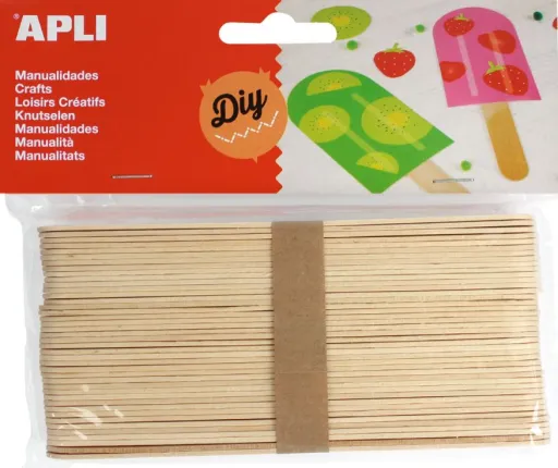 Kit Manualidades Palitos Jumbo Natural 150x18mm 40ud. – Apli