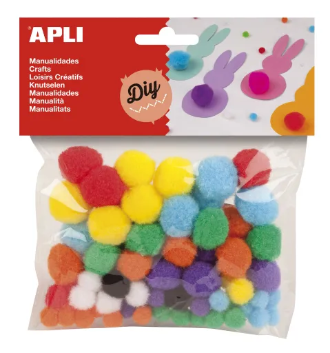 Kit Manualidades Pompones 22/18/14/10mm 78ud. – Apli