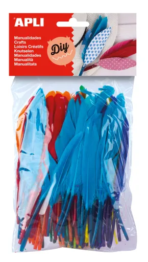 Kit Manualidades Plumas Decorativas 100ud. – Apli