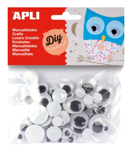 Kit Manualidades Ojos Móviles Negros 75ud. – Apli