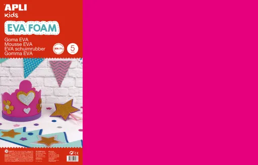 Hojas de Goma Eva Fucsia 600x400x2mm 5ud. – Apli