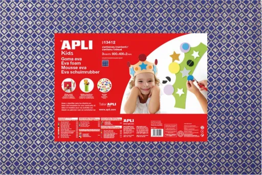 Hojas de Goma Eva Azul Con Rombos Dorados 400x600x2mm 3ud. – Apli