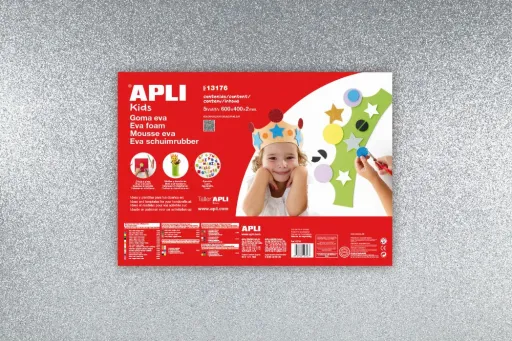 Foam Eva Plata Purpurina 400x600x2mm 3un. - Apli