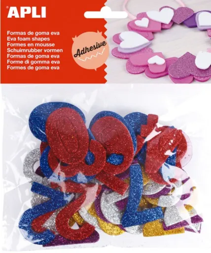 Kit Manualidades Números Brillantes en Goma Eva Adhesiva 50ud. – Apli