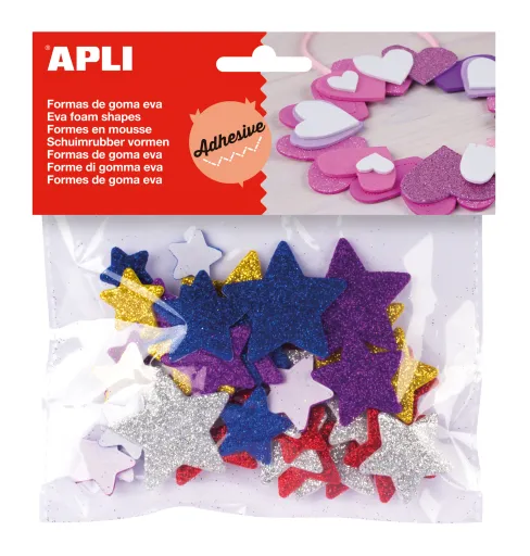 Kit Manualidades Estrellas Brillantes en Goma Eva Adhesiva 50ud. – Apli