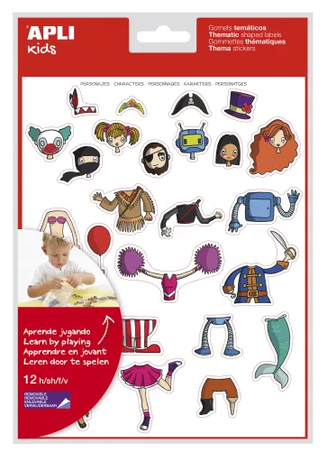 Adhesivos Temáticos de Personajes Removibles 300ud.