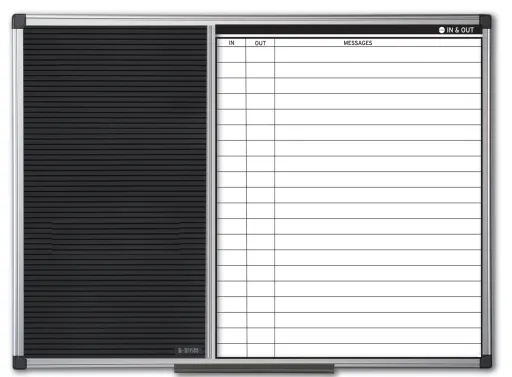 Bi-Office - Pizarra Combinada de Entradas y Salidas 90x60 cm