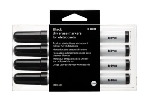 Rotuladores Para Pizarra Blanca Blíster 4 Unidades Negro - Bi-Office