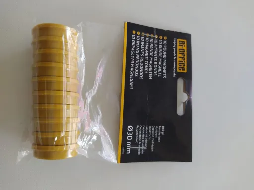 Imanes Súper Fuertes Amarillos 30mm 10un – Bi-Office