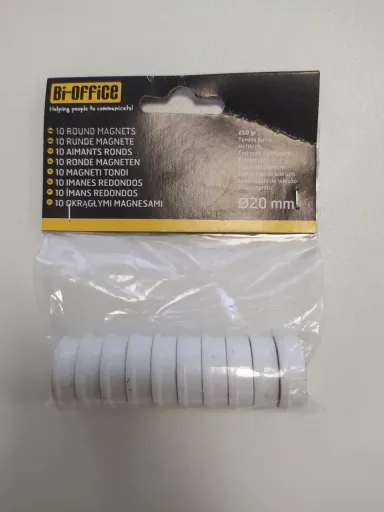 Imanes Súper Fuertes Blancos 20mm 10un – Bi-Office