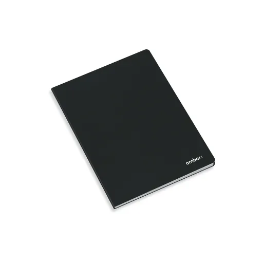 Cuaderno Grapado A5 Tapa Negra Rayado 80 Hojas – Ambar