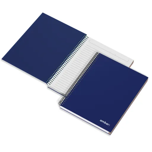 Cuaderno Espiral Tapa Dura A5 120 Hojas Rayado 70g Azul – Ambar