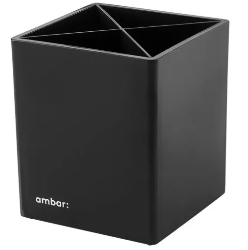 Portalápices Cuadriculado Ambar Ess Negro - Ambar