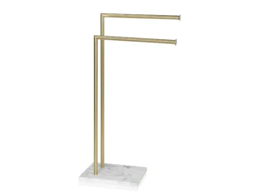 Toallero de Suelo en Metal Dorado Con Base de Mármol – Andrea House
